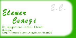elemer csaszi business card