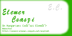 elemer csaszi business card